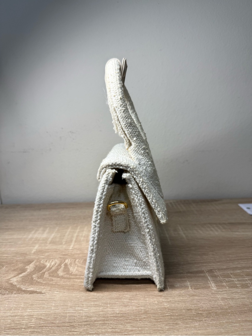 JACQUEMUS Le Chiquito Noeud Mini Bag in Off-White Canvas - Picture 5 of 7